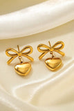 Golden love bow earring