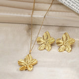 Flower bow earring & necklace combo