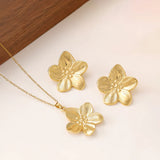 Flower bow earring & necklace combo