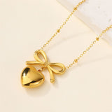 Golden love bow necklace