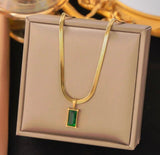 Emerald bar necklace