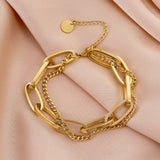 Double layer chain link bracelet