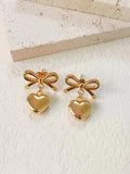 Golden love bow earring