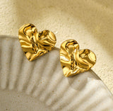 Crumbled heart earrings