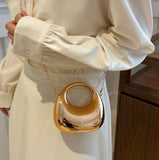 Mini plain metallic purse