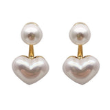 Pearl heart earrings