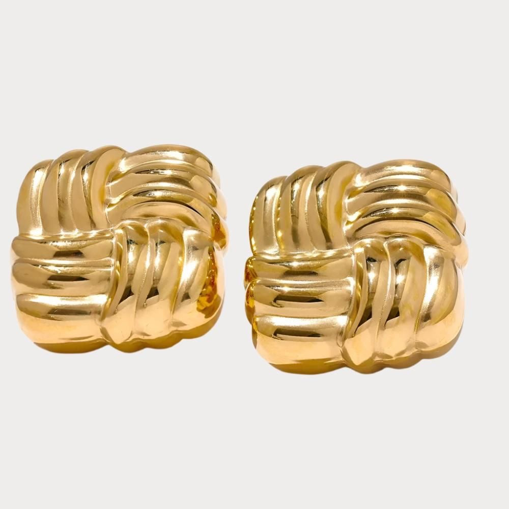 Luxe knot square earrings