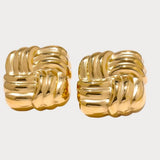 Luxe knot square earrings