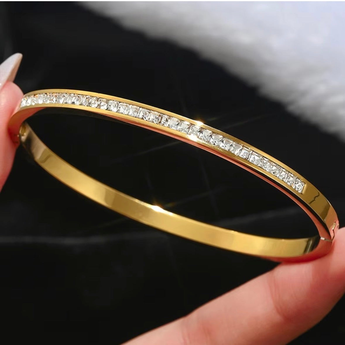 Sleek rhinestone bracelet