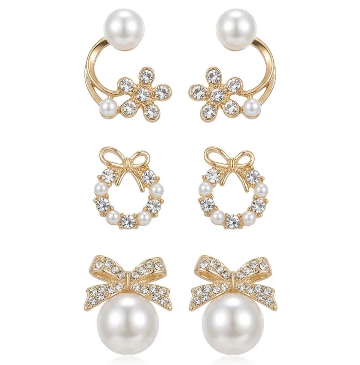Set of 3 korean earrings combo - 2