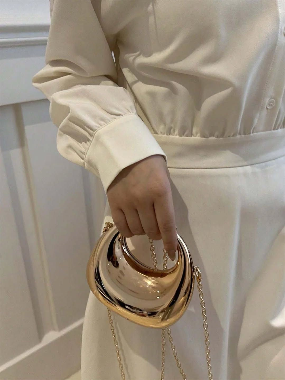 Mini plain metallic purse