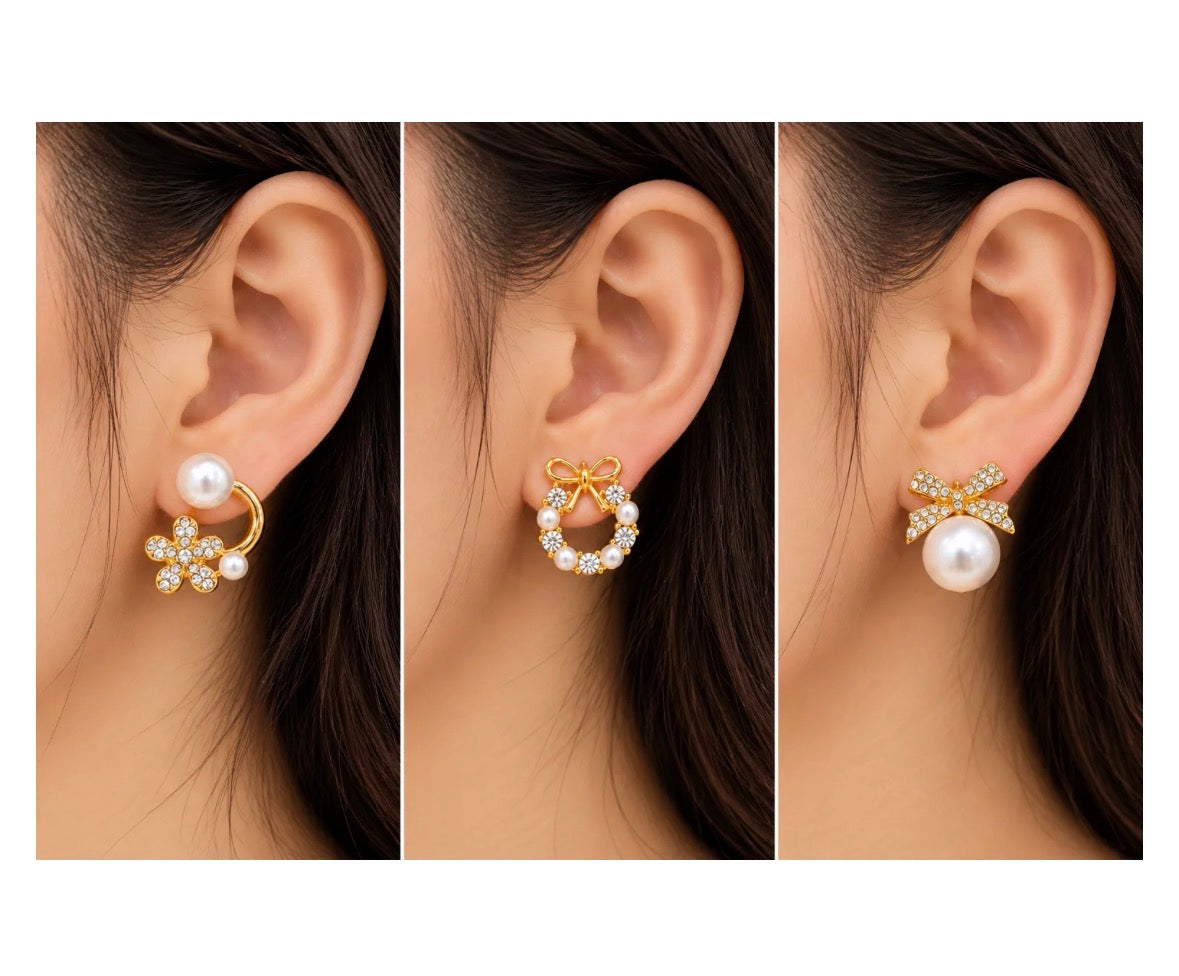 Set of 3 korean earrings combo - 2
