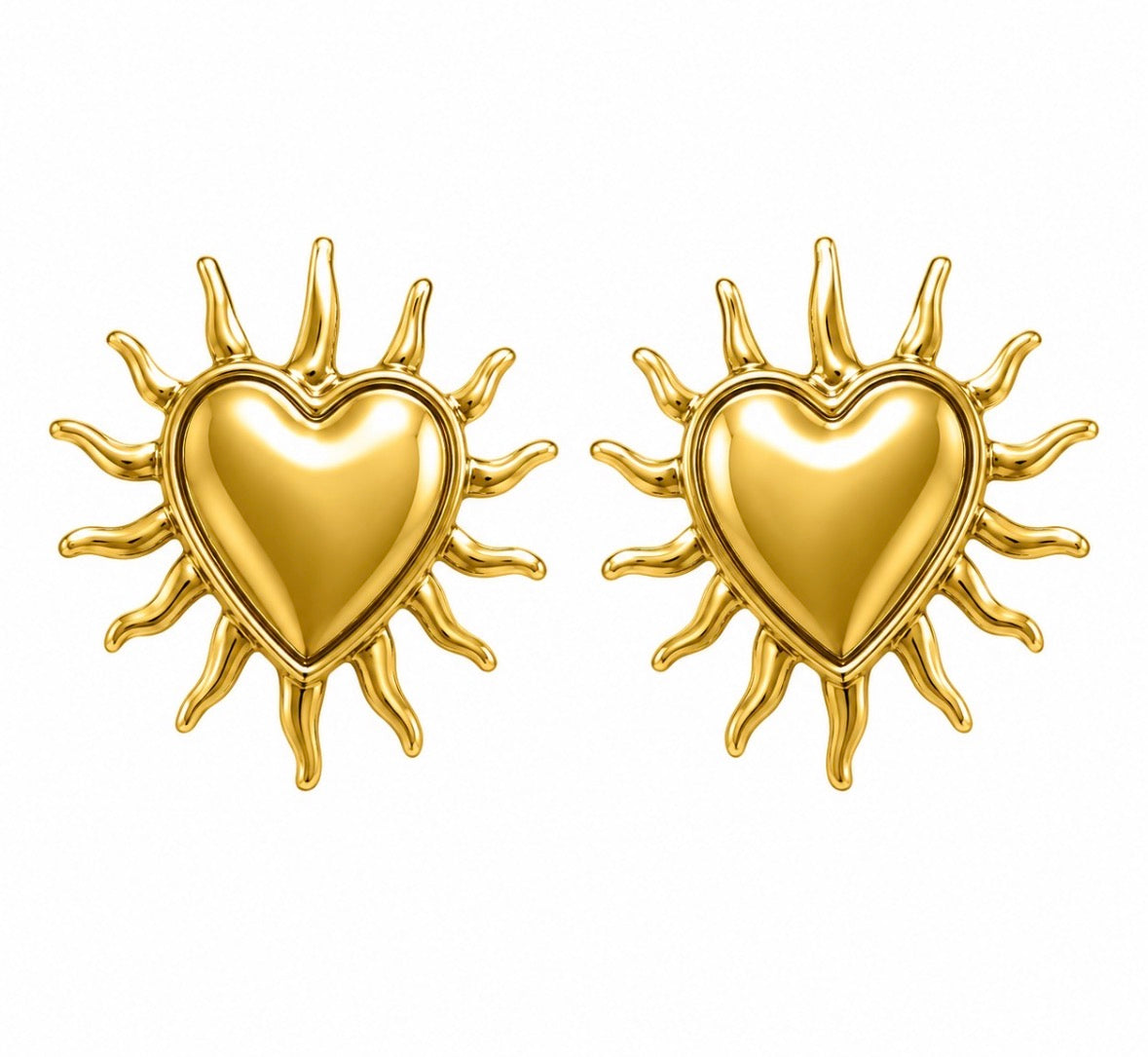 Sun heart earrings