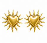 Sun heart earrings