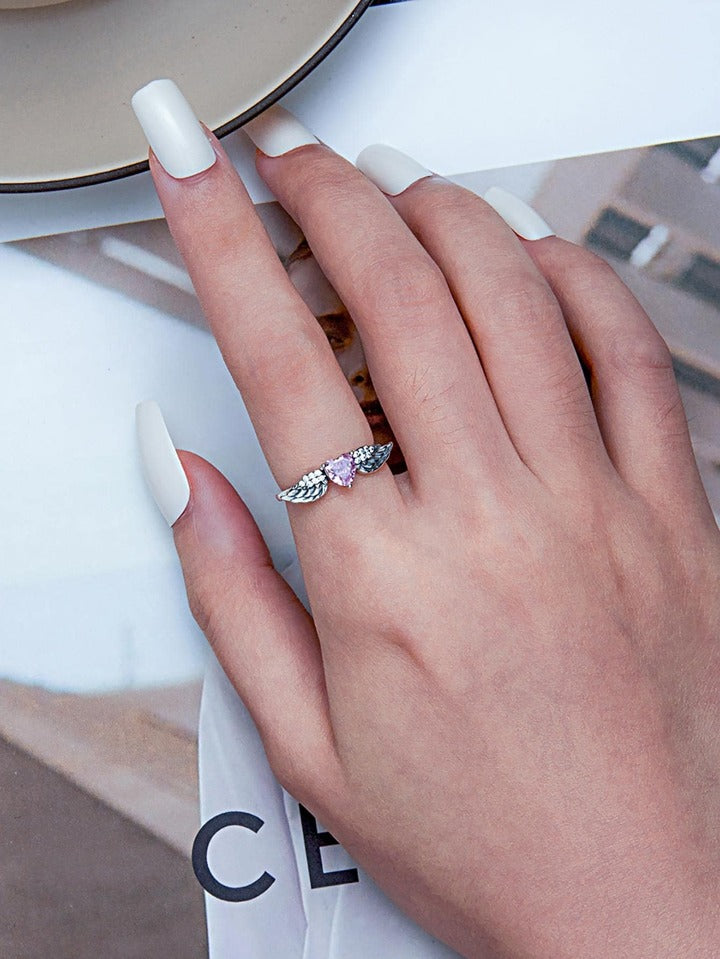 Heart wings ring (adjustable)