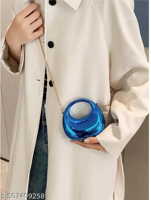Mini plain metallic purse