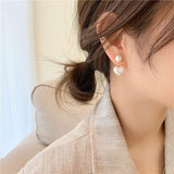 Pearl heart earrings