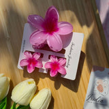 Glossy Flower claw clip set of 3 (random colour)
