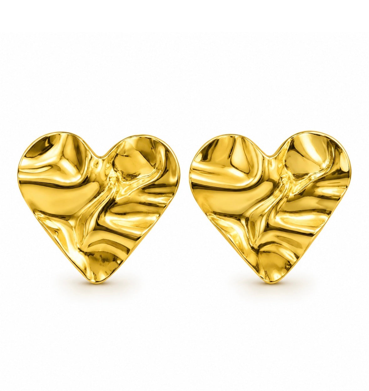 Crumbled heart earrings
