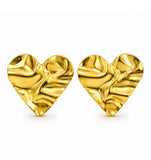 Crumbled heart earrings