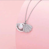 Silver pearl shell necklace