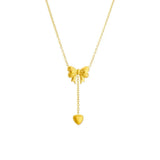 Bow heart drop necklace