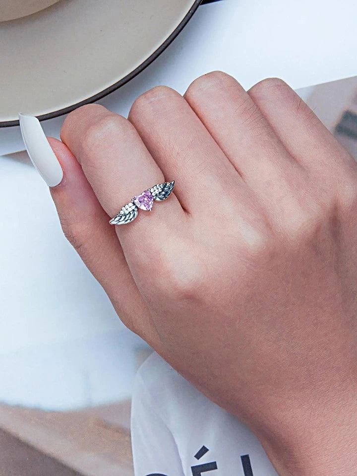 Heart wings ring (adjustable)
