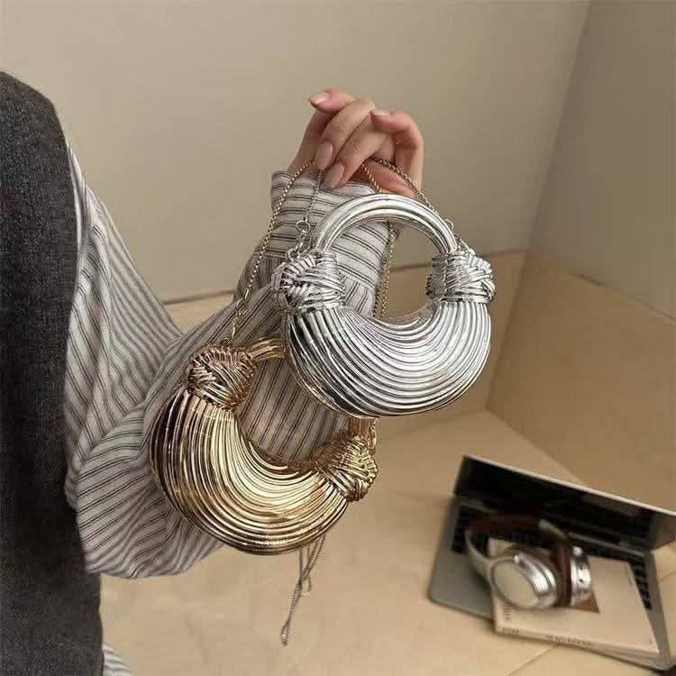 Wave metallic purse