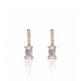 Rectangular rhinestone dangler huggies