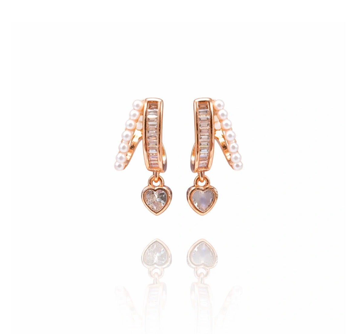 Rosegold heart danglers