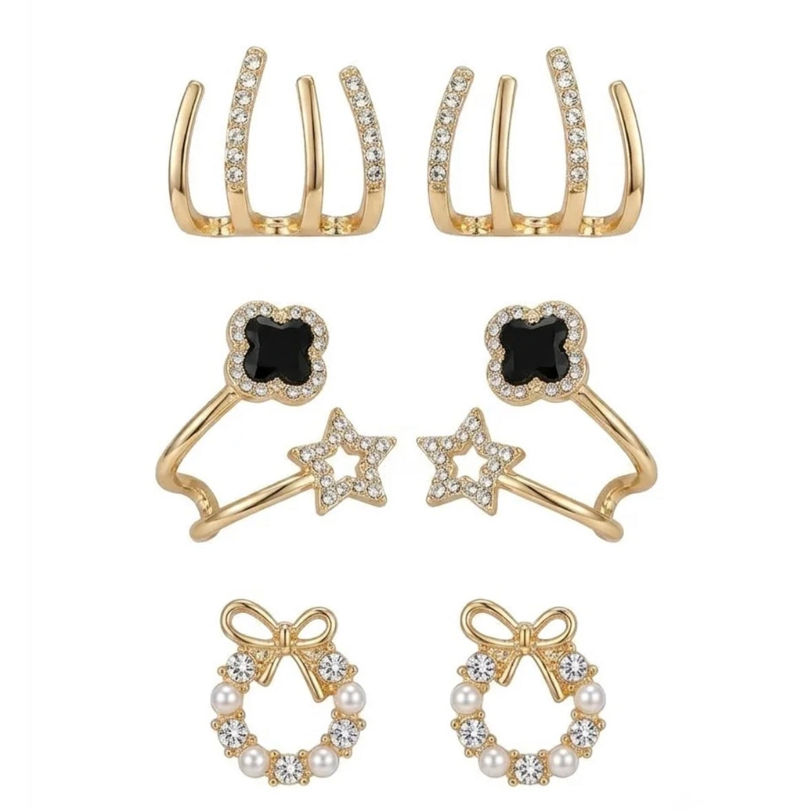 Set of 3 korean earrings combo - 1