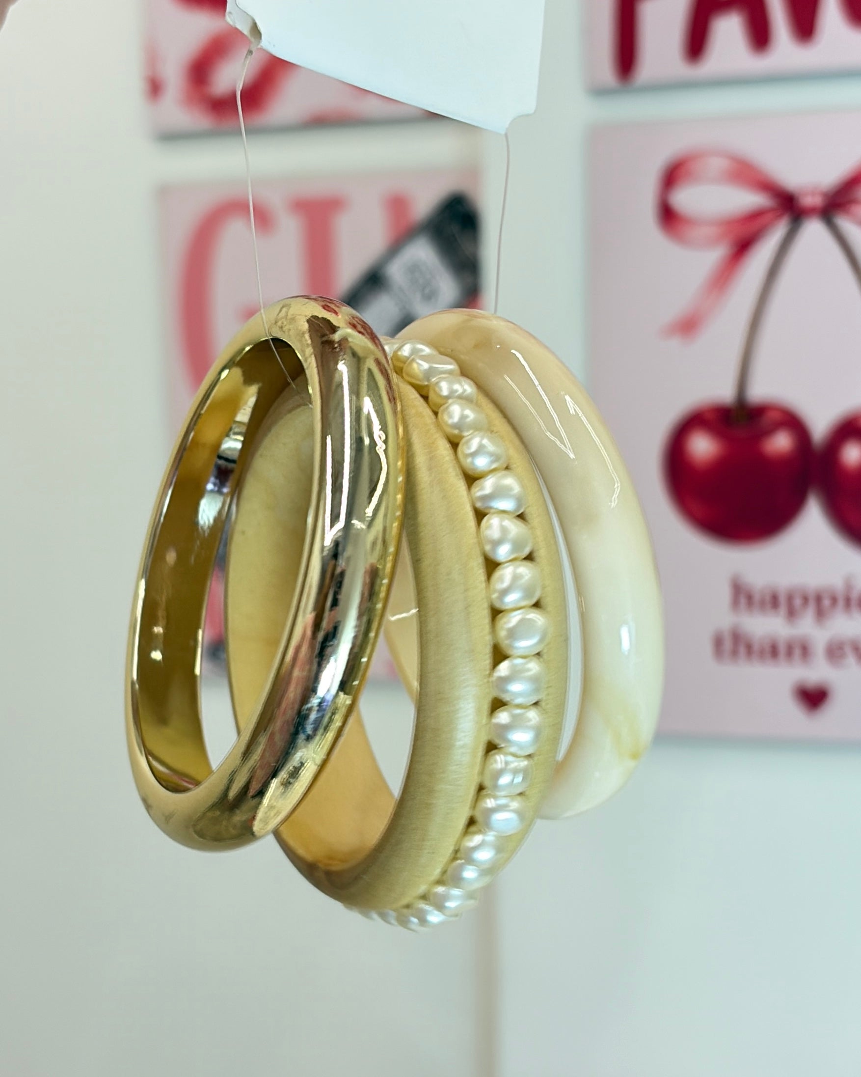 Resin Wooden Bangles stacks clearance sale (set of 3)