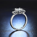 Crystal Studded Bow Tie Anti Tarnish inspired Solitaire Adjustable Finger Ring