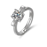 Crystal Studded Bow Tie Anti Tarnish inspired Solitaire Adjustable Finger Ring
