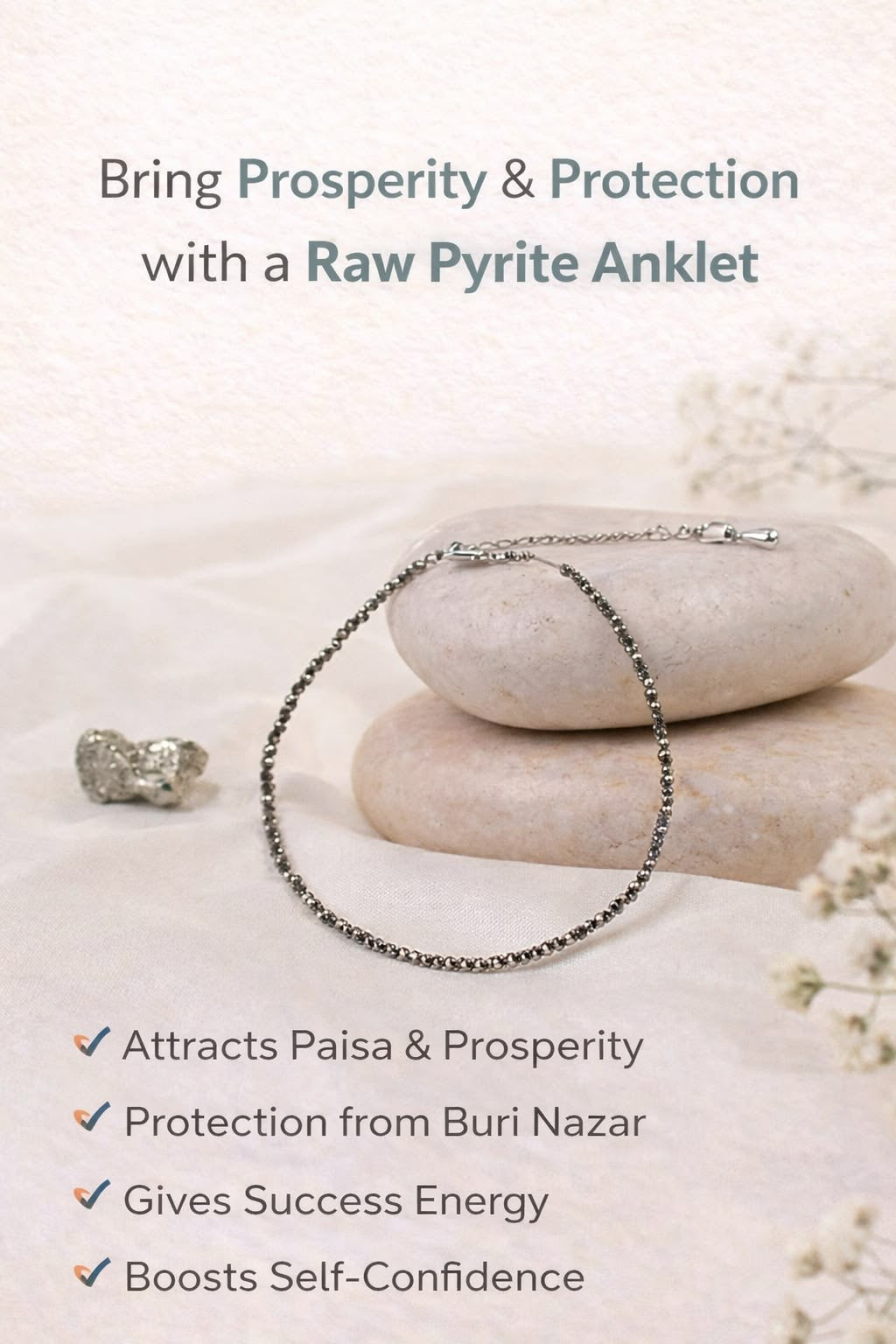 Fortune Flow Pyrite Anklet