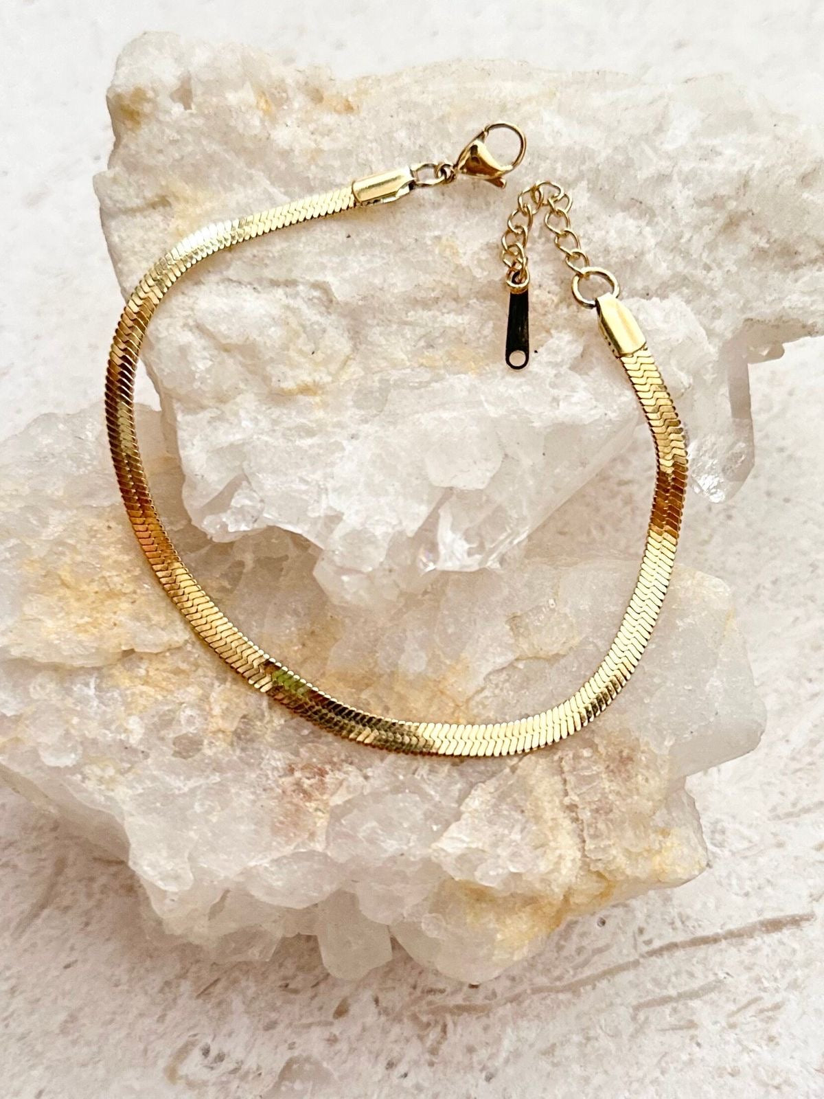 Golden Minimal snake chain anklet
