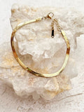 Golden Minimal snake chain anklet