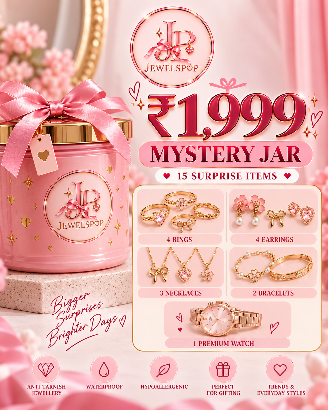 ₹1999 mystery jar (15 surprise items includes a premium watch)