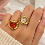 Heart dial watch ring
