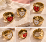 Heart dial watch ring