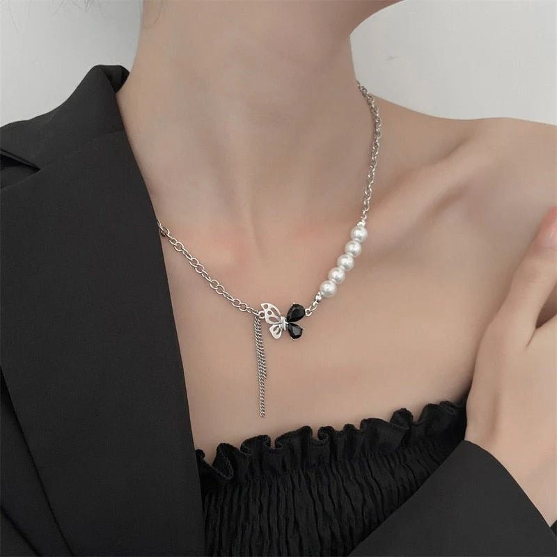 Butterfly silver necklace