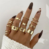 Dainty charm ring set (12 rings)