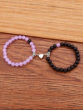 Purple & black couple bracelets
