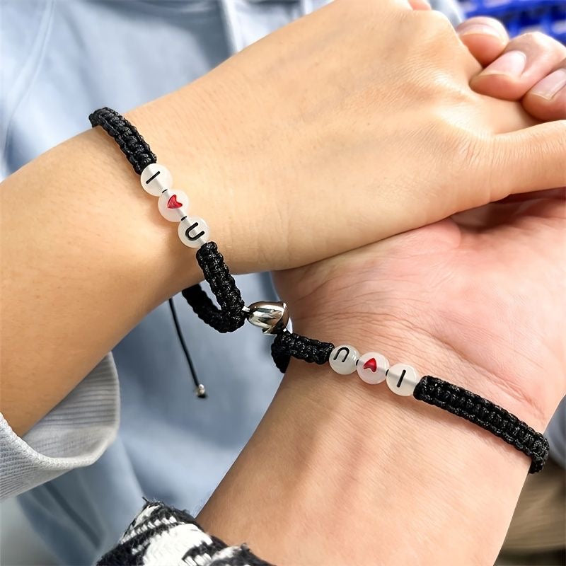 I Heart U glow couple bracelets